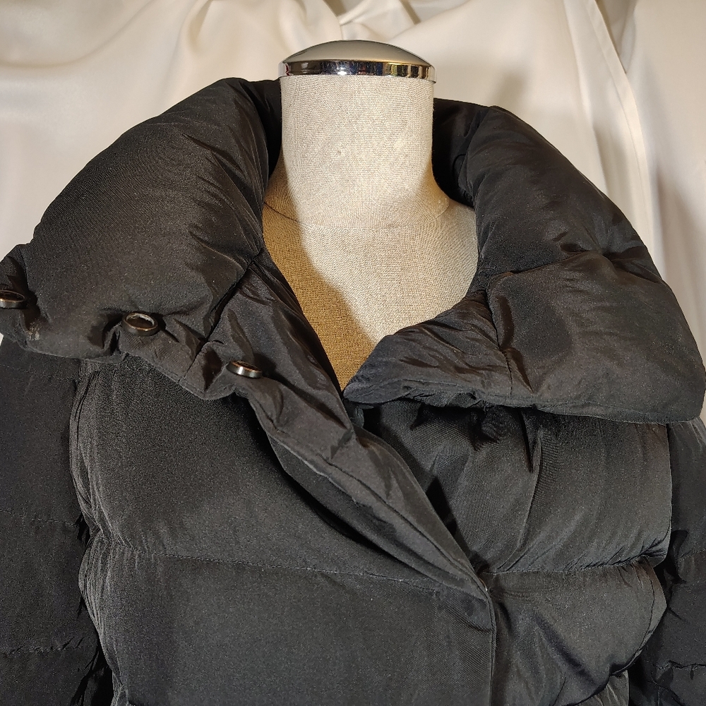 Theory Down Puffer Jacket, Women Black, Snap Closure, Pockets, Collar, Lined, S - Picture 9 of 12